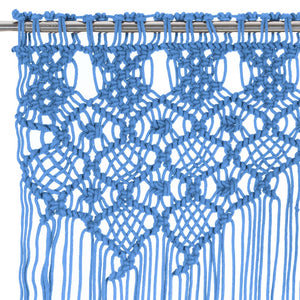 vidaXL Macrame Curtain Blue 140x240 cm Cotton