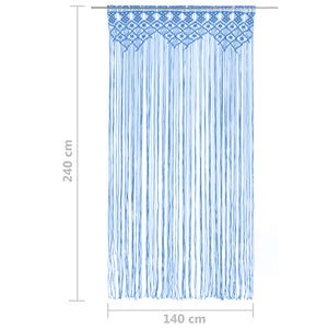 vidaXL Macrame Curtain Blue 140x240 cm Cotton