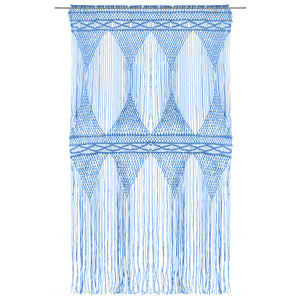 vidaXL Macrame Curtain Blue 140x240 cm Cotton