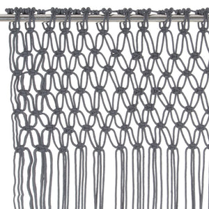 vidaXL Macrame Curtain Anthracite 140x240 cm Cotton