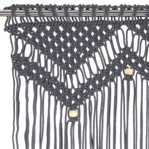 vidaXL Macrame Curtain Anthracite 140x240 cm Cotton