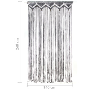 vidaXL Macrame Curtain Anthracite 140x240 cm Cotton