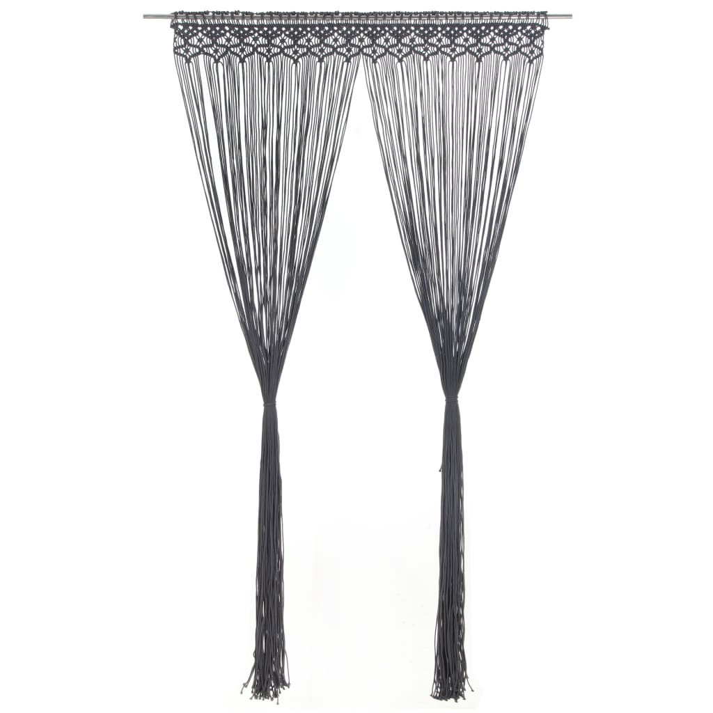 vidaXL Macrame Curtain Anthracite 140x240 cm Cotton