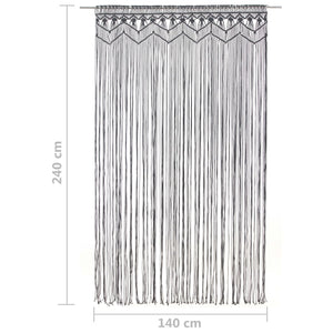 vidaXL Macrame Curtain Anthracite 140x240 cm Cotton