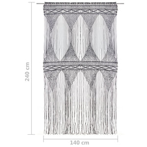 vidaXL Macrame Curtain Anthracite 140x240 cm Cotton