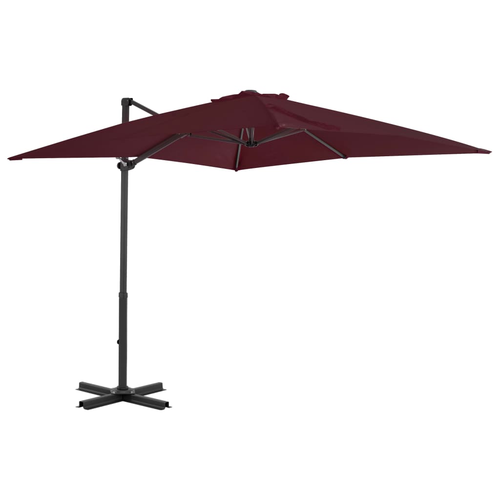 vidaXL Cantilever Umbrella with Aluminium Pole Bordeaux Red 250x250 cm