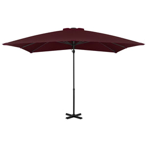 vidaXL Cantilever Umbrella with Aluminium Pole Bordeaux Red 250x250 cm