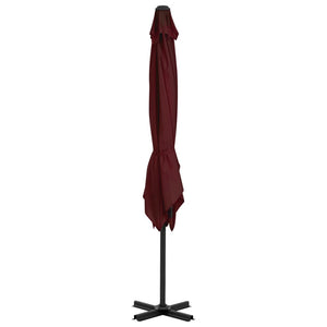 vidaXL Cantilever Umbrella with Aluminium Pole Bordeaux Red 250x250 cm