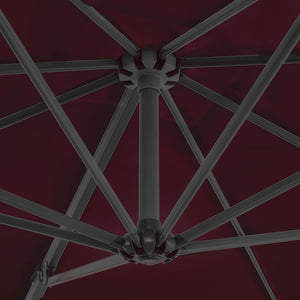 vidaXL Cantilever Umbrella with Aluminium Pole Bordeaux Red 250x250 cm