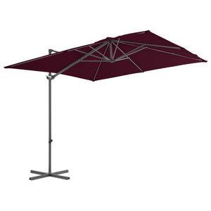 vidaXL Cantilever Umbrella with Steel Pole Bordeaux Red 250x250 cm