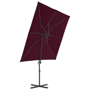 vidaXL Cantilever Umbrella with Steel Pole Bordeaux Red 250x250 cm