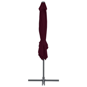 vidaXL Cantilever Umbrella with Steel Pole Bordeaux Red 250x250 cm