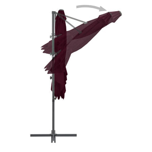 vidaXL Cantilever Umbrella with Steel Pole Bordeaux Red 250x250 cm