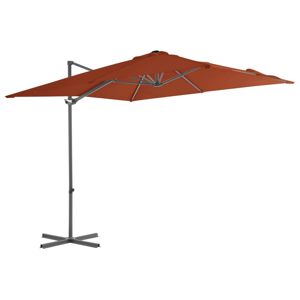 vidaXL Cantilever Garden Parasol with Steel Pole Terracotta 250x250 cm