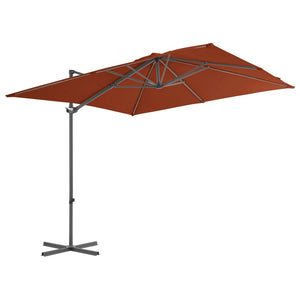 vidaXL Cantilever Garden Parasol with Steel Pole Terracotta 250x250 cm