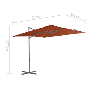 vidaXL Cantilever Garden Parasol with Steel Pole Terracotta 250x250 cm