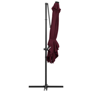 vidaXL Cantilever Umbrella with LED lights Bordeaux Red 250x250 cm