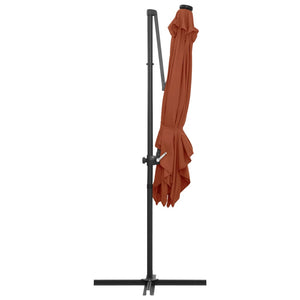 vidaXL Cantilever Umbrella with LED lights Terracotta 250x250 cm