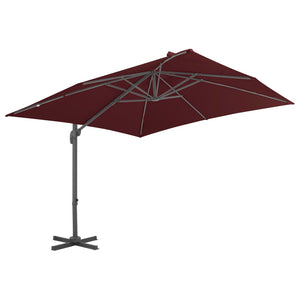 vidaXL Cantilever Garden Parasol with Aluminium Pole Bordeaux Red 400x300 cm