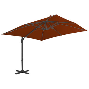 vidaXL Cantilever Umbrella with Aluminium Pole Terracotta 300x300 cm