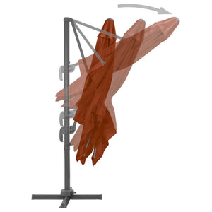 vidaXL Cantilever Umbrella with Aluminium Pole Terracotta 300x300 cm