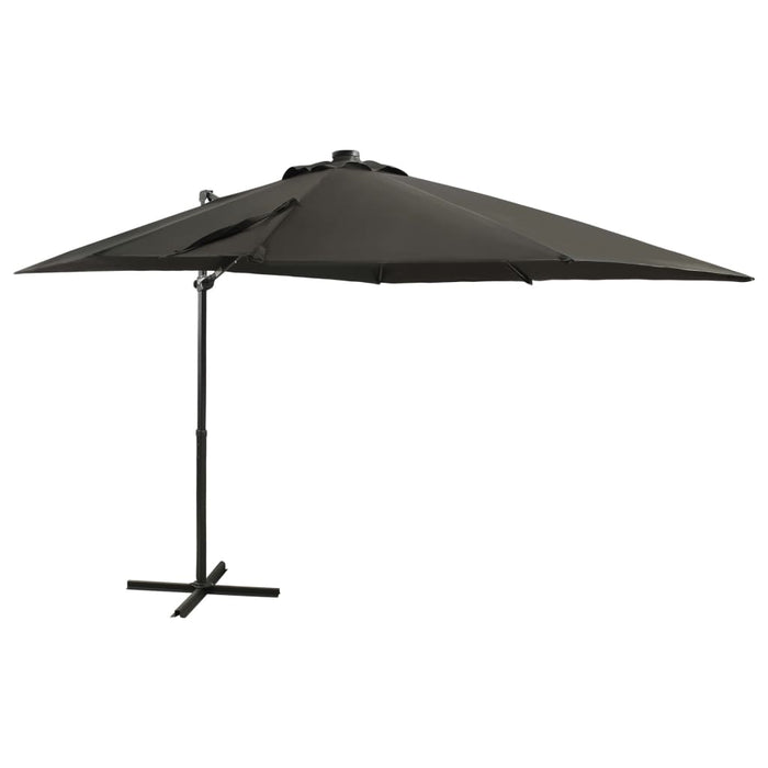 vidaXL Cantilever Umbrella with Pole and LED Lights Anthracite 250 cm