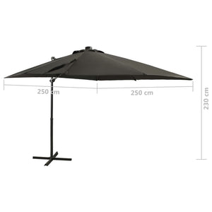 vidaXL Cantilever Umbrella with Pole and LED Lights Anthracite 250 cm