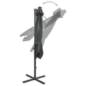 vidaXL Cantilever Umbrella with Pole and LED Lights Anthracite 250 cm