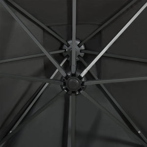 vidaXL Cantilever Umbrella with Pole and LED Lights Anthracite 250 cm