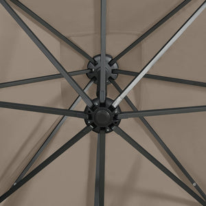 vidaXL Cantilever Umbrella with Pole and LED Lights Taupe 250 cm