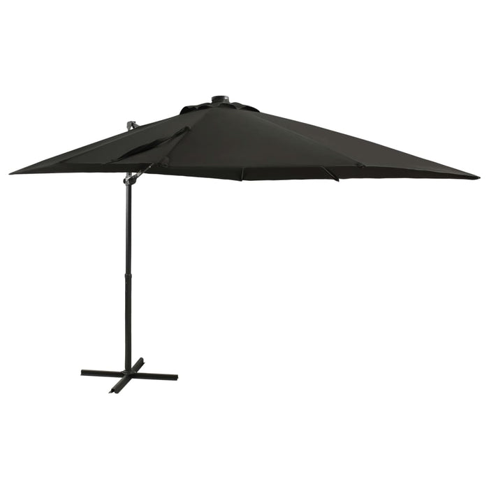 vidaXL Cantilever Umbrella with Pole and LED Lights Black 250 cm