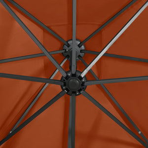 vidaXL Cantilever Umbrella with Pole and LED Lights Terracotta 250 cm