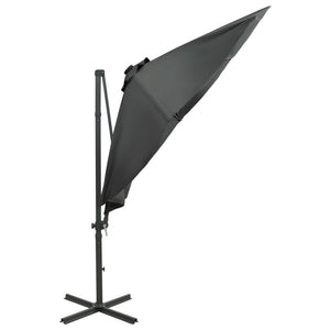 vidaXL Cantilever Umbrella with Pole and LED Lights Anthracite 300 cm