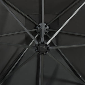 vidaXL Cantilever Umbrella with Pole and LED Lights Anthracite 300 cm