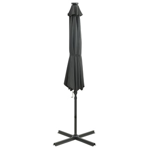 vidaXL Cantilever Umbrella with Pole and LED Lights Anthracite 300 cm