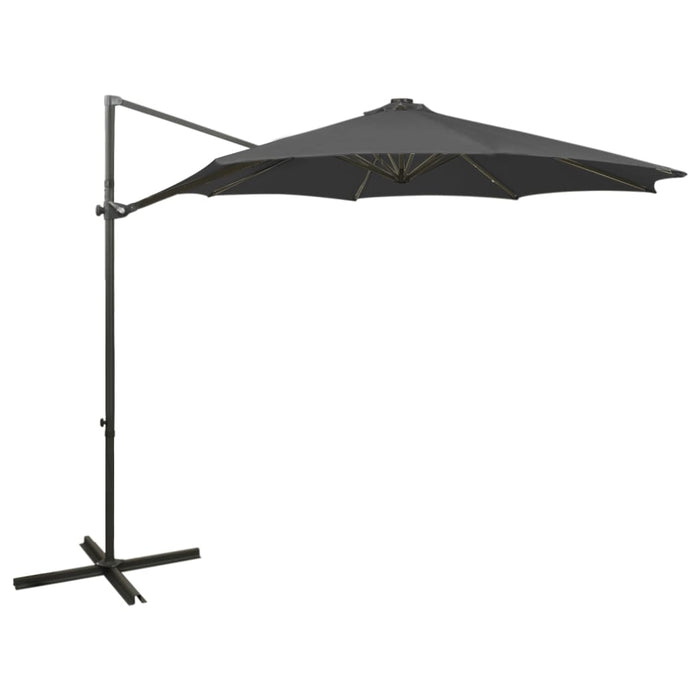 vidaXL Cantilever Umbrella with Pole and LED Lights Anthracite 300 cm