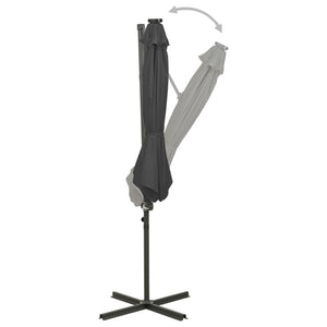 vidaXL Cantilever Umbrella with Pole and LED Lights Anthracite 300 cm