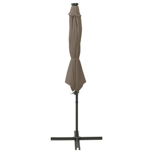 vidaXL Cantilever Umbrella with Pole and LED Lights Taupe 300 cm