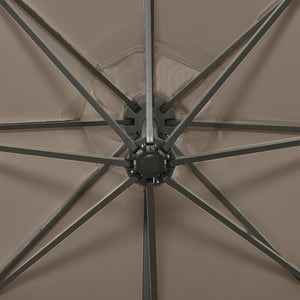 vidaXL Cantilever Umbrella with Pole and LED Lights Taupe 300 cm