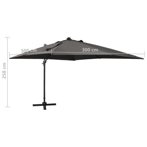 vidaXL Cantilever Umbrella with Pole and LED Lights Anthracite 300 cm