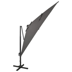 vidaXL Cantilever Umbrella with Pole and LED Lights Anthracite 300 cm