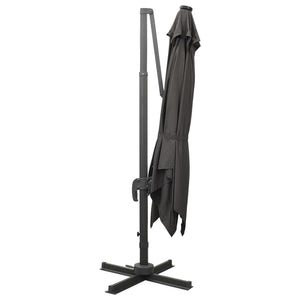 vidaXL Cantilever Umbrella with Pole and LED Lights Anthracite 300 cm