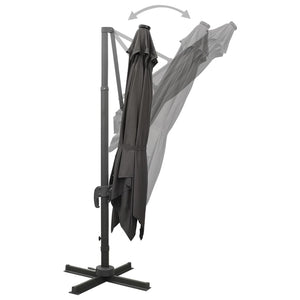 vidaXL Cantilever Umbrella with Pole and LED Lights Anthracite 300 cm