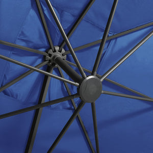 vidaXL Cantilever Umbrella with Pole and LED Lights Azure Blue 300 cm