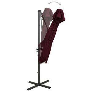 vidaXL Cantilever Garden Parasol with Double Top 250x250 cm Bordeaux Red