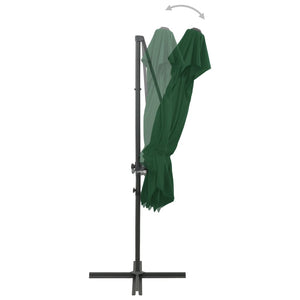 vidaXL Cantilever Umbrella with Double Top Green 250x250 cm