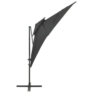 vidaXL Cantilever Umbrella with Double Top Anthracite 250x250 cm