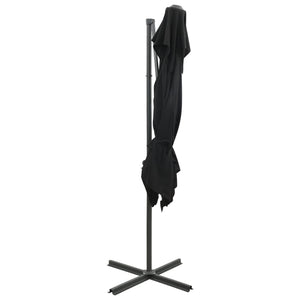 vidaXL Cantilever Umbrella with Double Top Black 250x250 cm