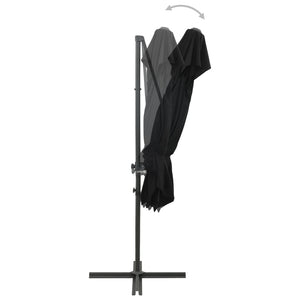 vidaXL Cantilever Umbrella with Double Top Black 250x250 cm