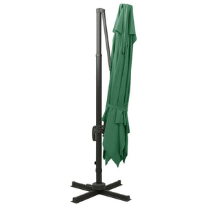 vidaXL Cantilever Garden Parasol with Double Top 300x300 cm Green